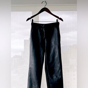 Black Babaton vegan leather straight pant, like new